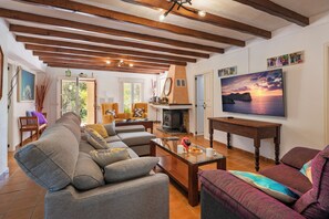 TV, fireplace, DVD player, stereo - Villa Montana - Impressive garden (Illes Balears)