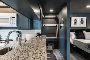 Coffee/tea maker, blender, eco-friendly cleaning products, paper towels