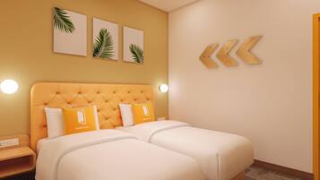 Habitación estándar con 1 cama doble o 2 individuales | Caja fuerte, escritorio, espacio para trabajar con un portátil