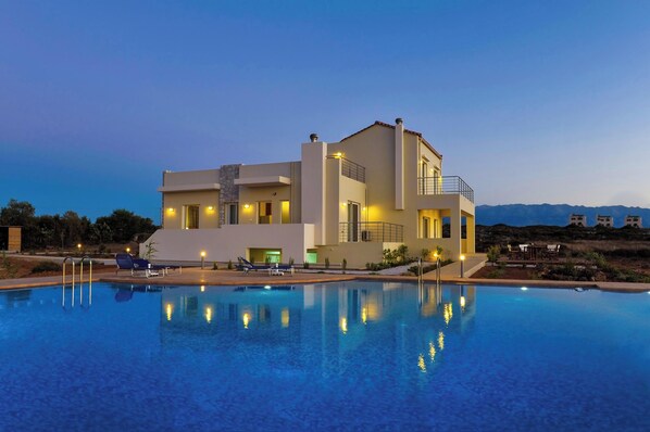 Front of property – evening/night - Cretan View (Chania)
