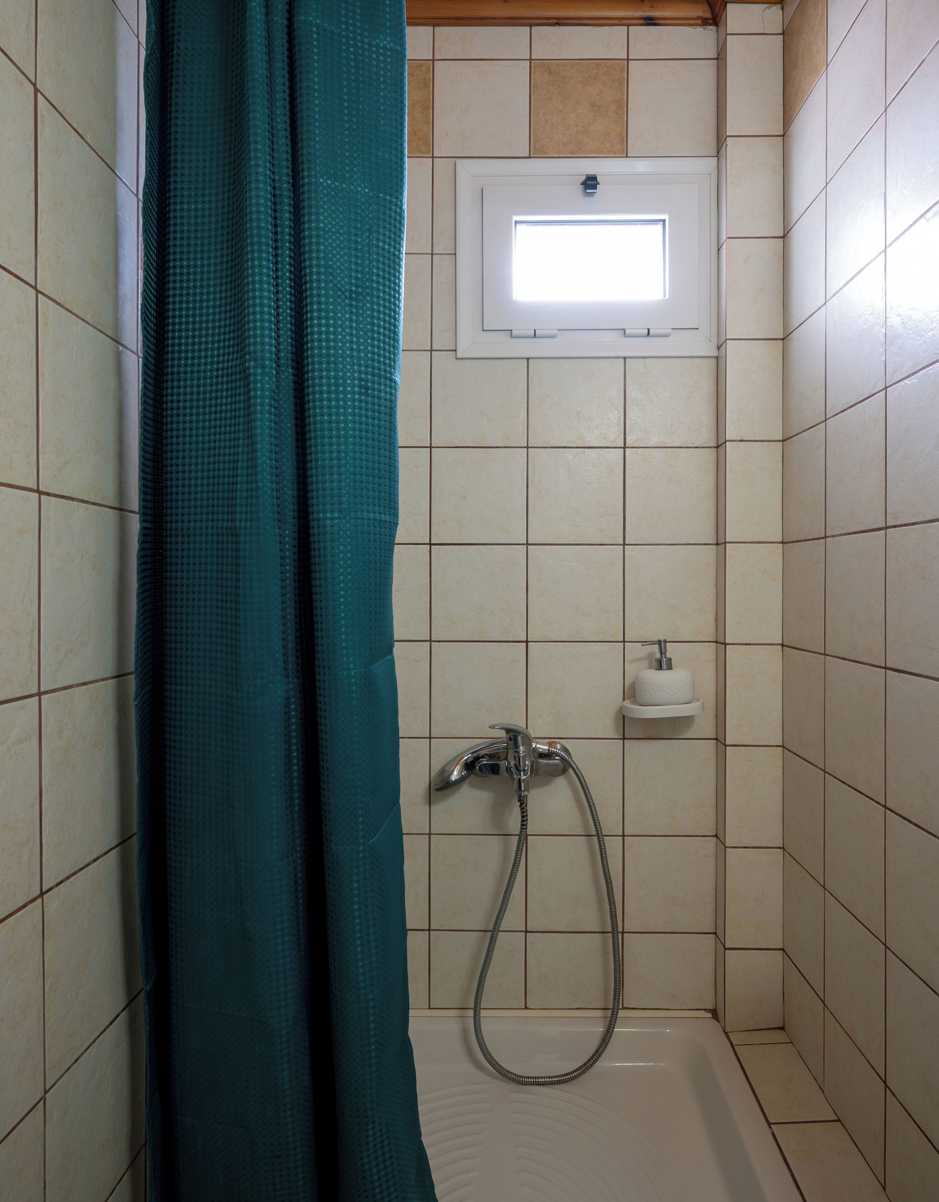 Hair dryer, towels, shampoo, toilet paper