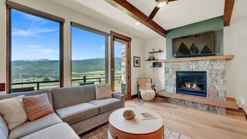 Smart TV, fireplace, video games, books