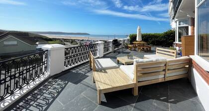 Family home overlooking Woolacombe Beach, designed for fun, sun and surf.