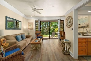Living area - Kauai Kiahuna Plantation #402 1 Bedroom Condo (Koloa)