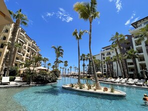 Outdoor pool, a heated pool - Villa del Arco 2 BR PH w/hot tub &grill, views of beach & Land's End 5/17-24 (Cabo San Lucas)