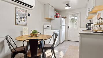 Fridge, microwave, oven, coffee/tea maker
