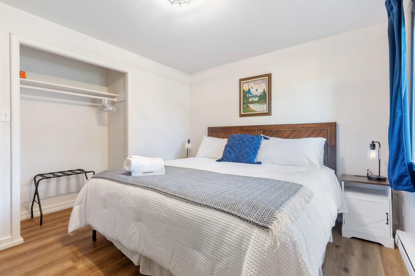 2 bedrooms, iron/ironing board, travel crib, WiFi