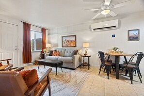 TV, fireplace - Charming Apt Near Glacier with Pickleball Court (Columbia Falls)