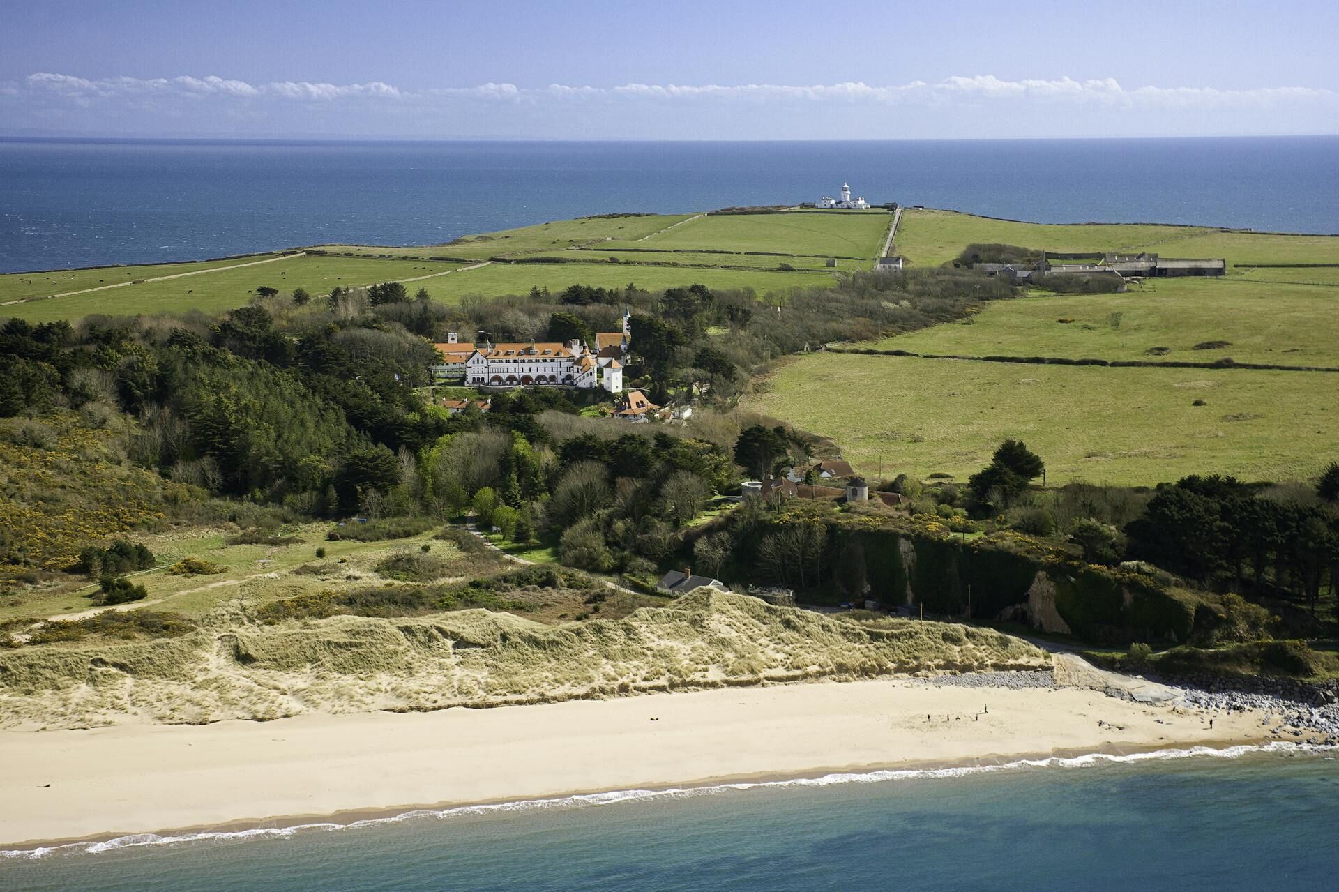 View of Caldey Abbey from the sea