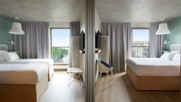 Classic Room including self-service snacks and drinks at the Club | In-room safe, desk, laptop workspace, blackout drapes