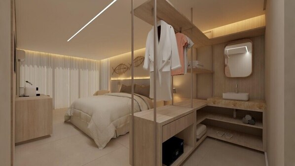 Luksussuite, balkong, sjøutsikt | 1 soverom, safe på rommet, strykejern/-brett og wi-fi (inkludert)