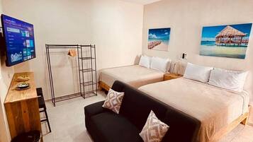 In-room safe, iron/ironing board, WiFi, bed sheets