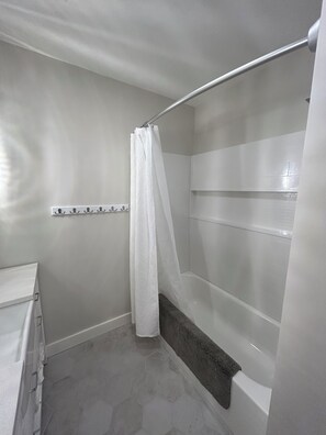 Eco-friendly toiletries, hair dryer, towels, soap