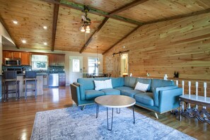 TV, fireplace, video games, ping pong