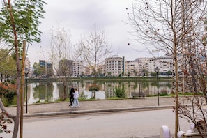 Vue sur la campagne depuis l’hébergement