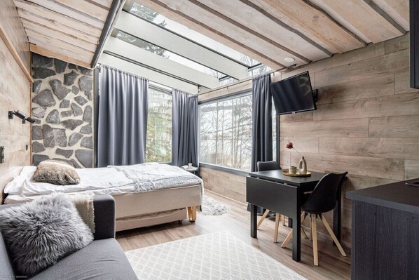1 slaapkamer, een bureau, gratis wifi, beddengoed