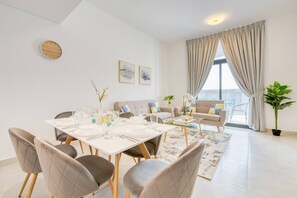Appartement, 2 chambres, fumeurs, terrasse | Coin séjour