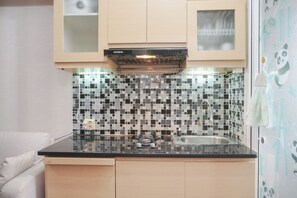 Standard Apartment | Private kitchen - 2Br Green Pramuka City Apartment Near Shopping Center (Jakarta)