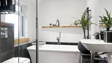 Hair dryer, towels