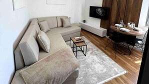 Apartment, 1 Schlafzimmer, barrierefrei, Raucher | Wohnbereich