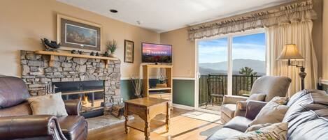 Televisión, chimenea