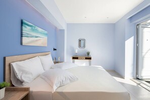 1 bedroom, desk, iron/ironing board, travel crib