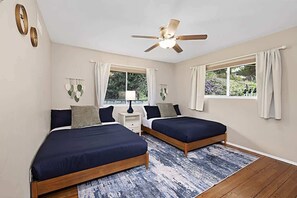 4 bedrooms, iron/ironing board, travel cot, WiFi