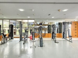 Studio, 1 Bedroom, Balcony, City View | Fitness facility - Restful Studio Apartment in Dubai Sports City (Dubai)