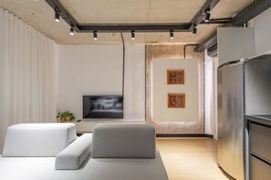 Design Apartment | Living area | Flat-screen TV - Moinho Moradia (Juiz de Fora)