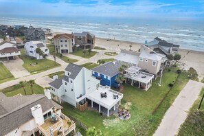 Exterior - Coastal Ocean View Retreat on Cul-de-sac in Pirates Beach Steps from the Beach (Galveston)