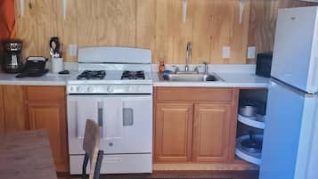 Fridge, microwave, oven, toaster