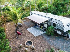 Terrace/patio - Cozy RV with Saltwater Pool & Hot Tub (Westlake)