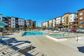 Outdoor pool, open 10:00 AM to 10:00 PM, free pool cabanas - The Heights by Cloud Dream Homes (Clearfield)