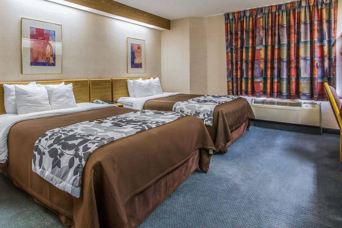 Standard Room, 2 Queen Beds, Non Smoking | 1 bedroom, desk, laptop workspace, iron/ironing board