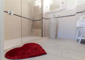 Dusche, Haartrockner, Bidet, Handtücher