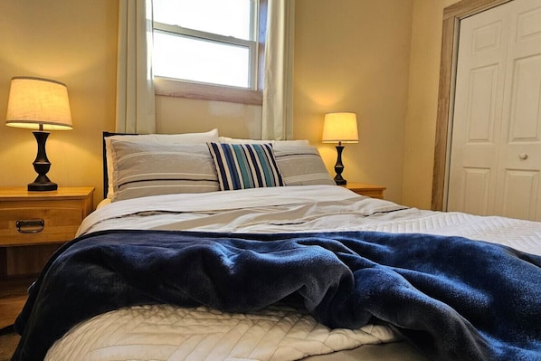 2 bedrooms, iron/ironing board, travel crib, WiFi