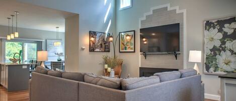 Télévision, cheminée