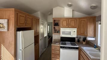 Fridge, microwave, oven, toaster