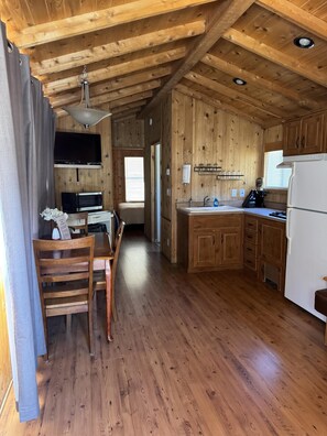 Fridge, microwave, oven, toaster