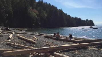 Sun-loungers, beach towels