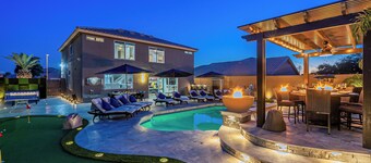 7BR/4BATH Getaway w/Arcade Room, HEATED Pool, Billiards, Hot Tub & Mini Golf