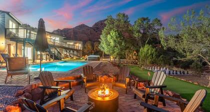 Across Hiking Trails | Stunning Red Rock Views | Sleeps 18 | Pool, Pickleball, Hot Tub & Theater