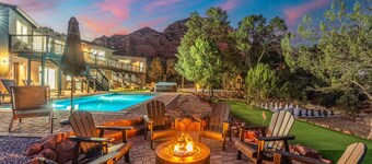Across Hiking Trails | Stunning Red Rock Views | Sleeps 18 | Pool, Pickleball, Hot Tub & Theater
