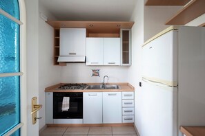 Fridge, oven, stovetop, cookware/dishes/utensils