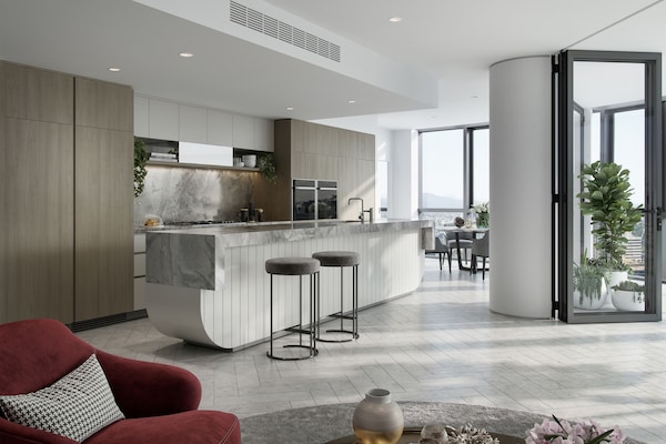 Grand réfrigérateur, micro-ondes, four, lave-vaisselle