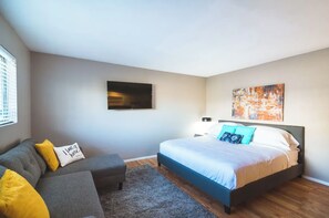 Desk, iron/ironing board, travel cot, free WiFi