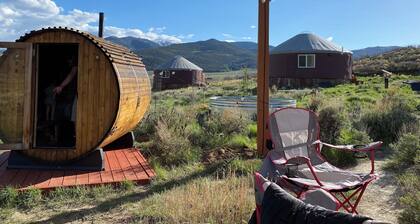 "Scarlet Trumpet" - Yurts at Poncha Pass. Nestled away in Sangre Rockies.