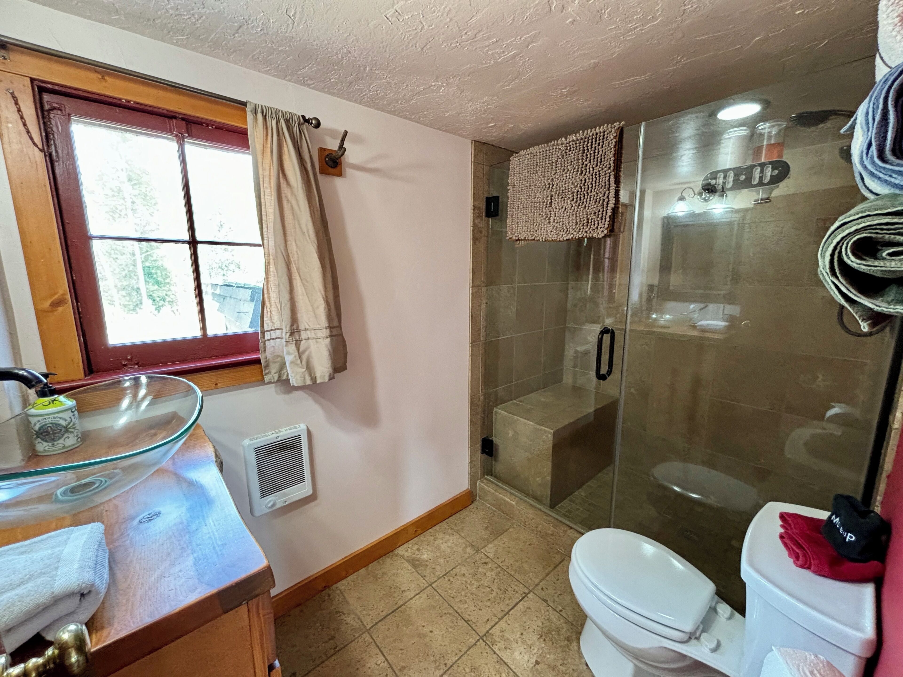 Hair dryer, towels