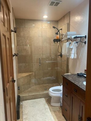 Hair dryer, towels
