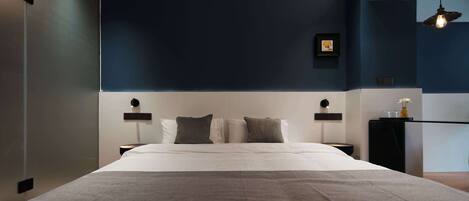 City Double Room | Premium bedding, desk, laptop workspace, blackout curtains